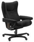 Paloma Leather Black M and Wenge Base | Stressless Wing Home Office Chair | Valley Ridge Furniture