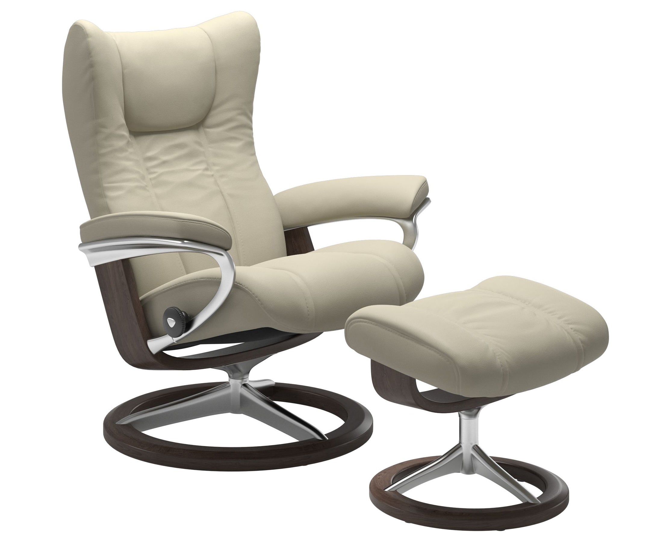 Paloma Leather Light Grey S/M/L and Wenge Base | Stressless Wing Signature Recliner | Valley Ridge Furniture