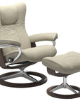 Paloma Leather Light Grey S/M/L and Wenge Base | Stressless Wing Signature Recliner | Valley Ridge Furniture