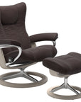 Paloma Leather Chocolate S/M/L and Whitewash Base | Stressless Wing Signature Recliner | Valley Ridge Furniture