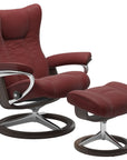 Paloma Leather Cherry S/M/L and Wenge Base | Stressless Wing Signature Recliner | Valley Ridge Furniture