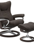 Paloma Leather Chestnut S/M/L and Wenge Base | Stressless Wing Signature Recliner | Valley Ridge Furniture