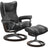 Pioneer Leather Black S & Wenge Base | Stressless Wing Signature Recliner | Valley Ridge Furniture