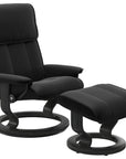 Paloma Leather Black M/L and Grey Base | Stressless Admiral Classic Recliner | Valley Ridge Furniture