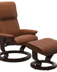 Paloma Leather New Cognac M/L and Brown Base | Stressless Admiral Classic Recliner | Valley Ridge Furniture