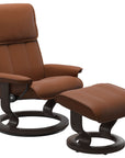 Paloma Leather New Cognac M/L and Wenge Base | Stressless Admiral Classic Recliner | Valley Ridge Furniture