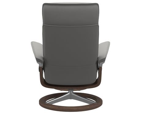Paloma Leather Silver Grey L & Walnut Base | Stressless Admiral Signature Recliner | Valley Ridge Furniture