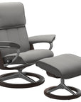 Paloma Leather Silver Grey M/L and Wenge Base | Stressless Admiral Signature Recliner | Valley Ridge Furniture