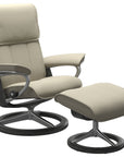 Paloma Leather Light Grey M/L and Grey Base | Stressless Admiral Signature Recliner | Valley Ridge Furniture