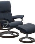 Paloma Leather Oxford Blue M/L and Wenge Base | Stressless Admiral Signature Recliner | Valley Ridge Furniture