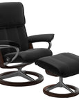 Paloma Leather Black M/L and Brown Base | Stressless Admiral Signature Recliner | Valley Ridge Furniture