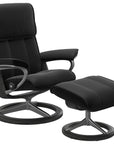Paloma Leather Black M/L and Grey Base | Stressless Admiral Signature Recliner | Valley Ridge Furniture