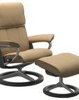 Paloma Leather Sand M/L and Grey Base | Stressless Admiral Signature Recliner | Valley Ridge Furniture