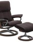 Paloma Leather Chocolate M/L and Walnut Base | Stressless Admiral Signature Recliner | Valley Ridge Furniture