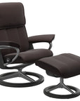 Paloma Leather Chocolate M/L and Grey Base | Stressless Admiral Signature Recliner | Valley Ridge Furniture