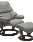 Paloma Leather Silver Grey S/M/L and Wenge Base | Stressless Reno Classic Recliner | Valley Ridge Furniture