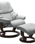 Paloma Leather Misty Grey S/M/L and Brown Base | Stressless Reno Classic Recliner | Valley Ridge Furniture