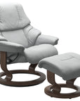 Paloma Leather Misty Grey S/M/L and Walnut Base | Stressless Reno Classic Recliner | Valley Ridge Furniture