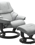 Paloma Leather Misty Grey S/M/L and Grey Base | Stressless Reno Classic Recliner | Valley Ridge Furniture