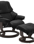 Paloma Leather Black S/M/L and Wenge Base | Stressless Reno Classic Recliner | Valley Ridge Furniture