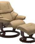Paloma Leather Sand S/M/L and Brown Base | Stressless Reno Classic Recliner | Valley Ridge Furniture