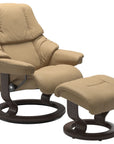 Paloma Leather Sand S/M/L and Wenge Base | Stressless Reno Classic Recliner | Valley Ridge Furniture