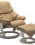 Paloma Leather Sand S/M/L and Whitewash Base | Stressless Reno Classic Recliner | Valley Ridge Furniture
