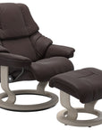 Paloma Leather Chocolate S/M/L and Whitewash Base | Stressless Reno Classic Recliner | Valley Ridge Furniture