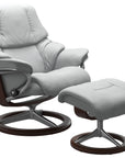 Paloma Leather Misty Grey S/M/L and Brown Base | Stressless Reno Signature Recliner | Valley Ridge Furniture