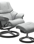 Paloma Leather Misty Grey S/M/L and Grey Base | Stressless Reno Signature Recliner | Valley Ridge Furniture