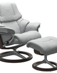 Paloma Leather Misty Grey S/M/L and Wenge Base | Stressless Reno Signature Recliner | Valley Ridge Furniture