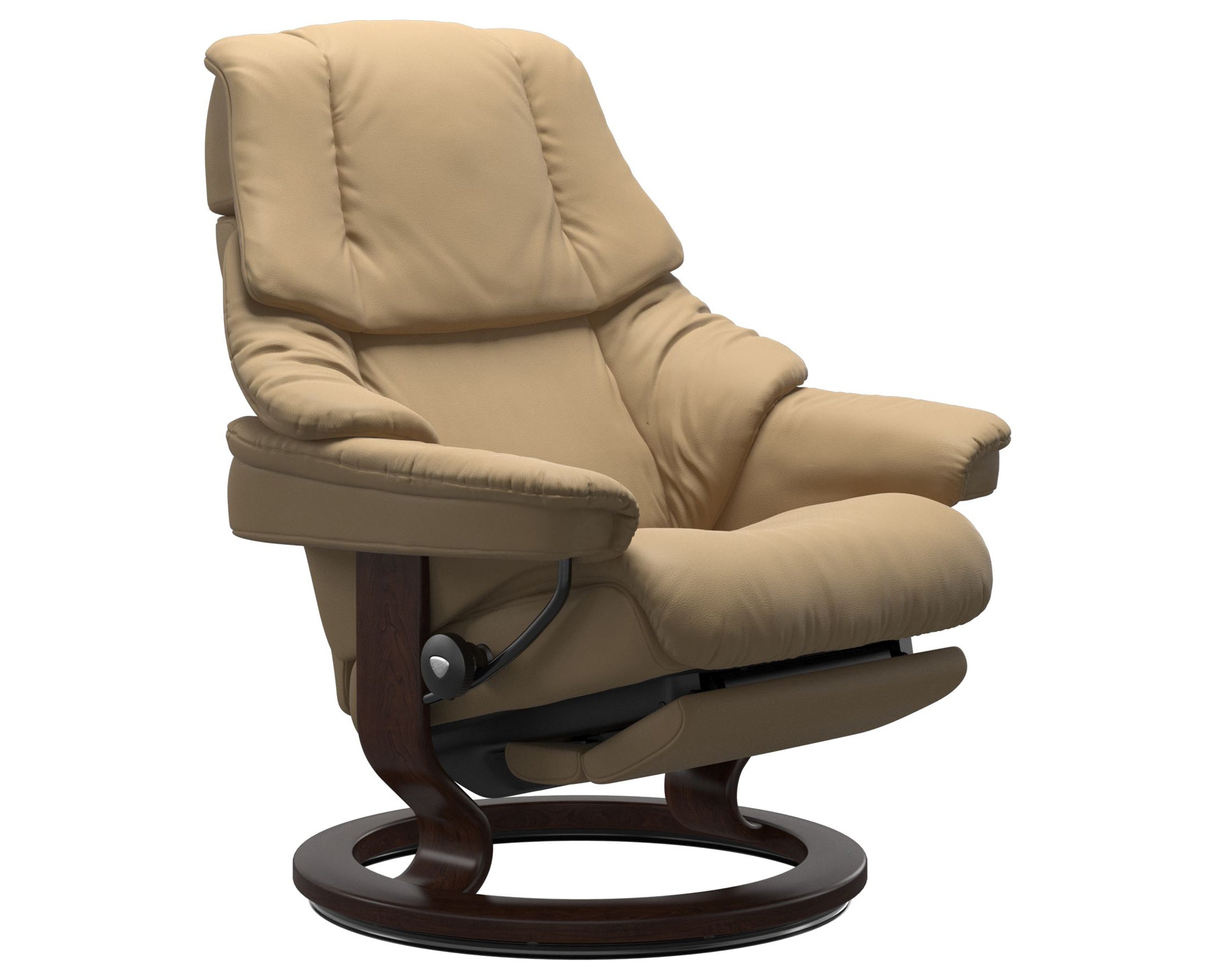 Paloma Leather Sand M/L & Brown Base | Stressless Reno Classic Power Recliner | Valley Ridge Furniture