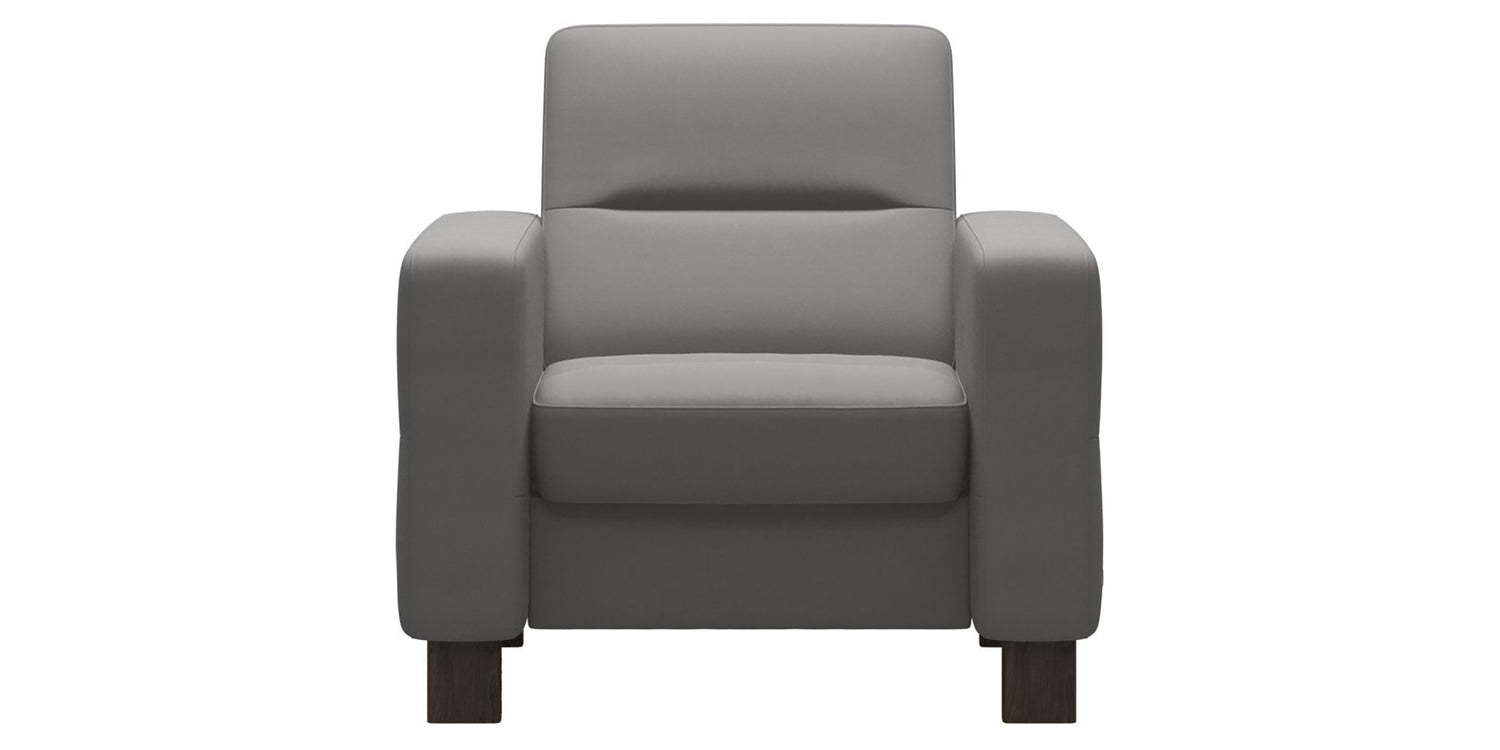 Paloma Leather Silver Grey & Wenge Base | Stressless Wave Low Back Chair | Valley Ridge Furniture