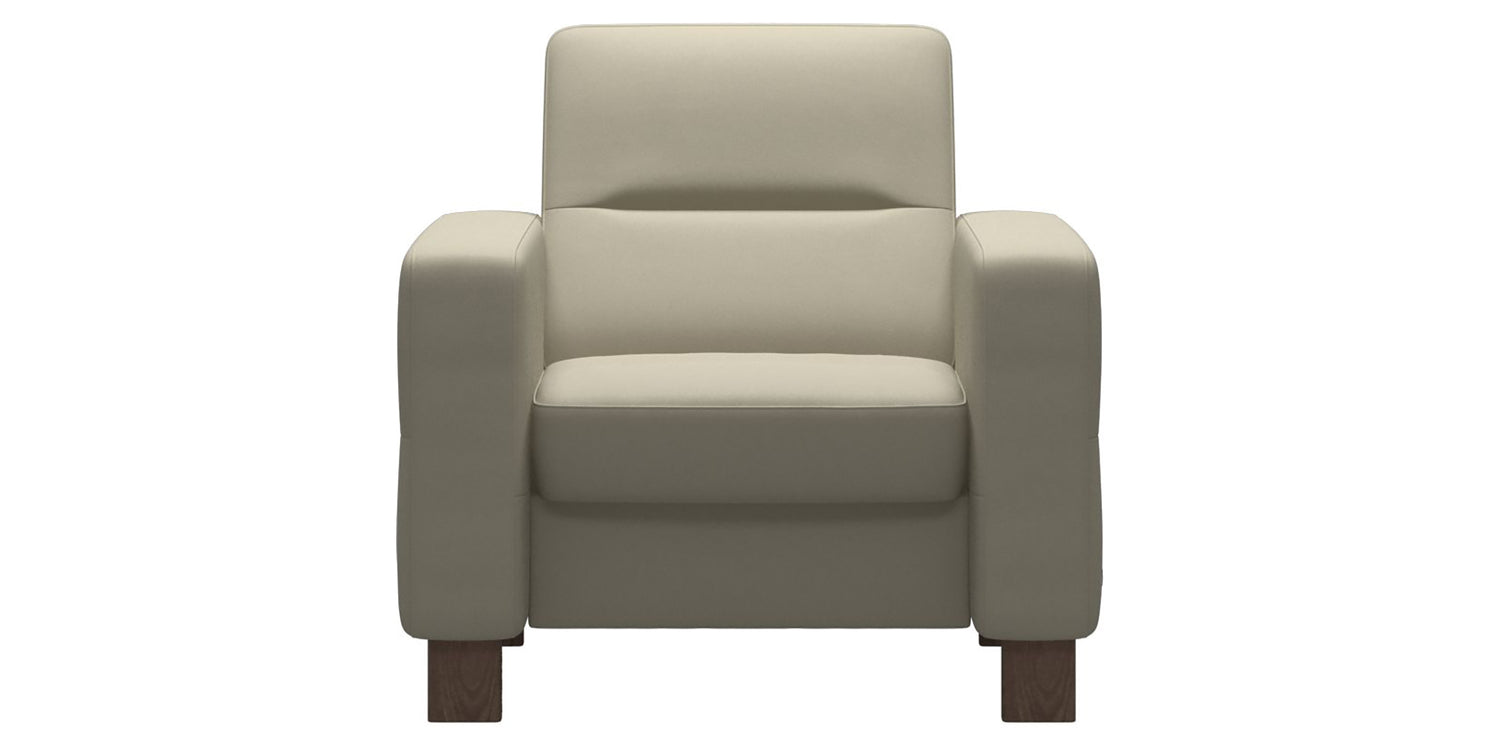 Paloma Leather Light Grey & Walnut Base | Stressless Wave Low Back Chair | Valley Ridge Furniture