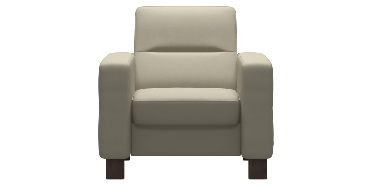 Paloma Leather Light Grey & Wenge Base | Stressless Wave Low Back Chair | Valley Ridge Furniture