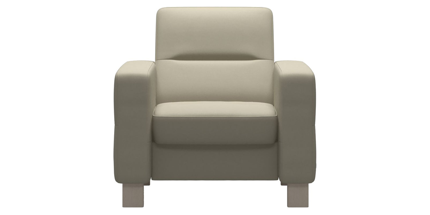 Paloma Leather Light Grey & Whitewash Base | Stressless Wave Low Back Chair | Valley Ridge Furniture