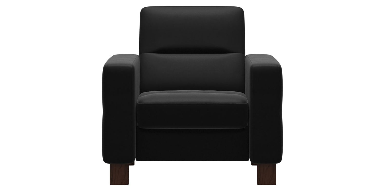 Paloma Leather Black & Brown Base | Stressless Wave Low Back Chair | Valley Ridge Furniture