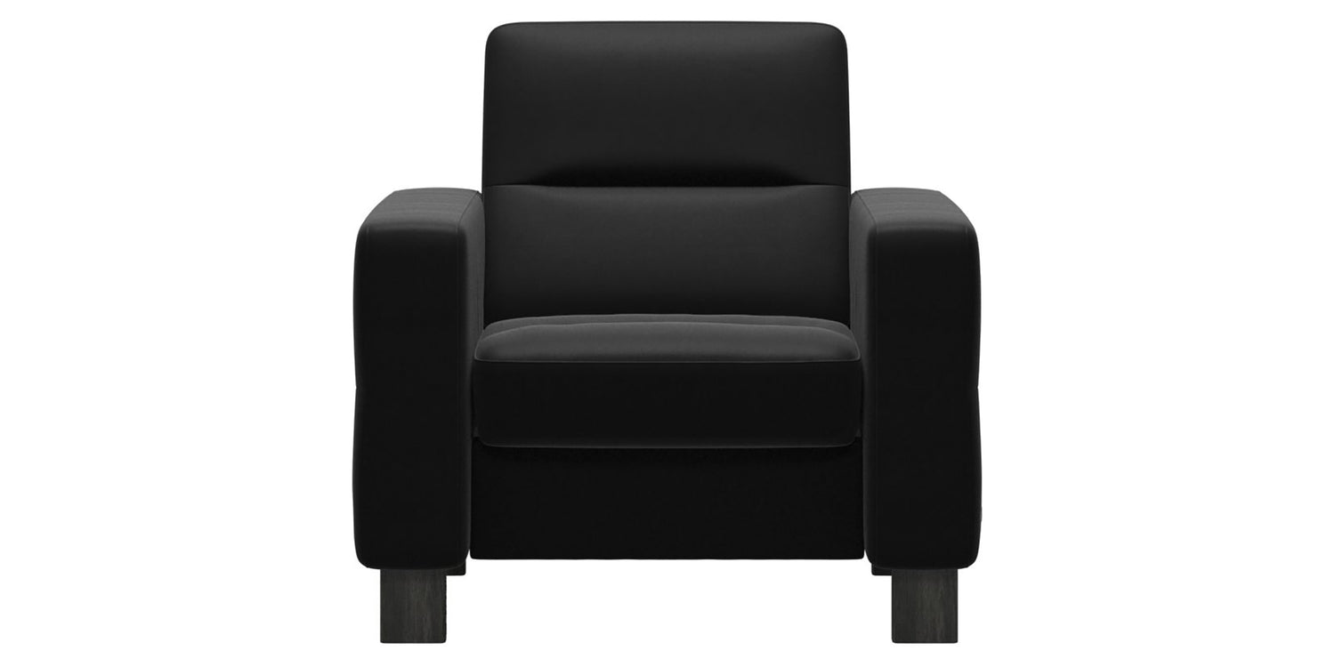 Paloma Leather Black & Grey Base | Stressless Wave Low Back Chair | Valley Ridge Furniture