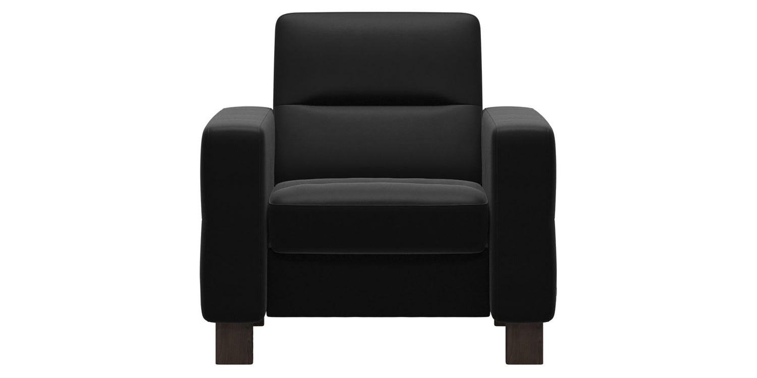Paloma Leather Black & Wenge Base | Stressless Wave Low Back Chair | Valley Ridge Furniture