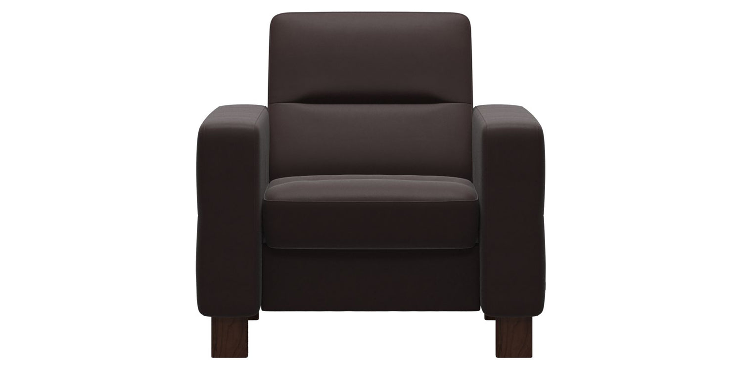 Paloma Leather Chocolate & Brown Base | Stressless Wave Low Back Chair | Valley Ridge Furniture