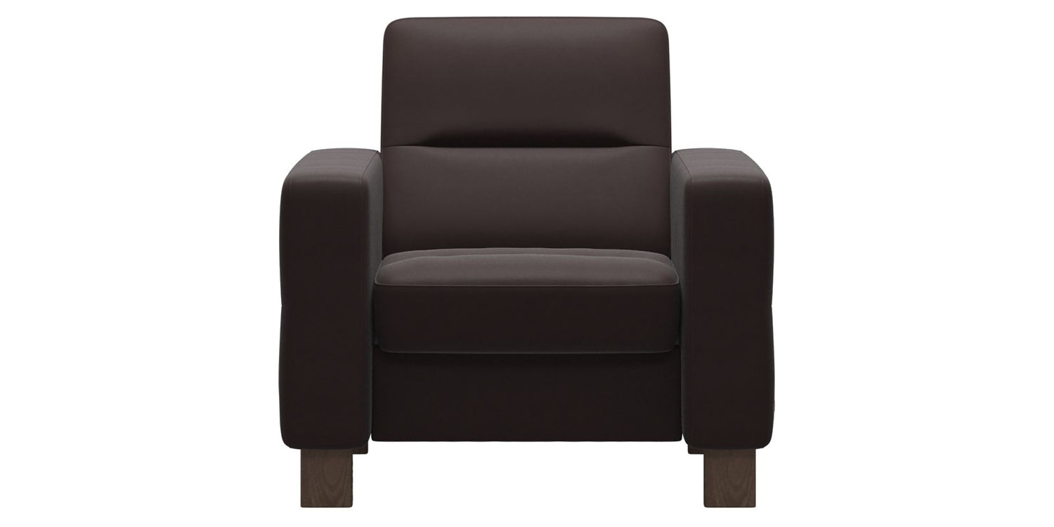 Paloma Leather Chocolate & Walnut Base | Stressless Wave Low Back Chair | Valley Ridge Furniture