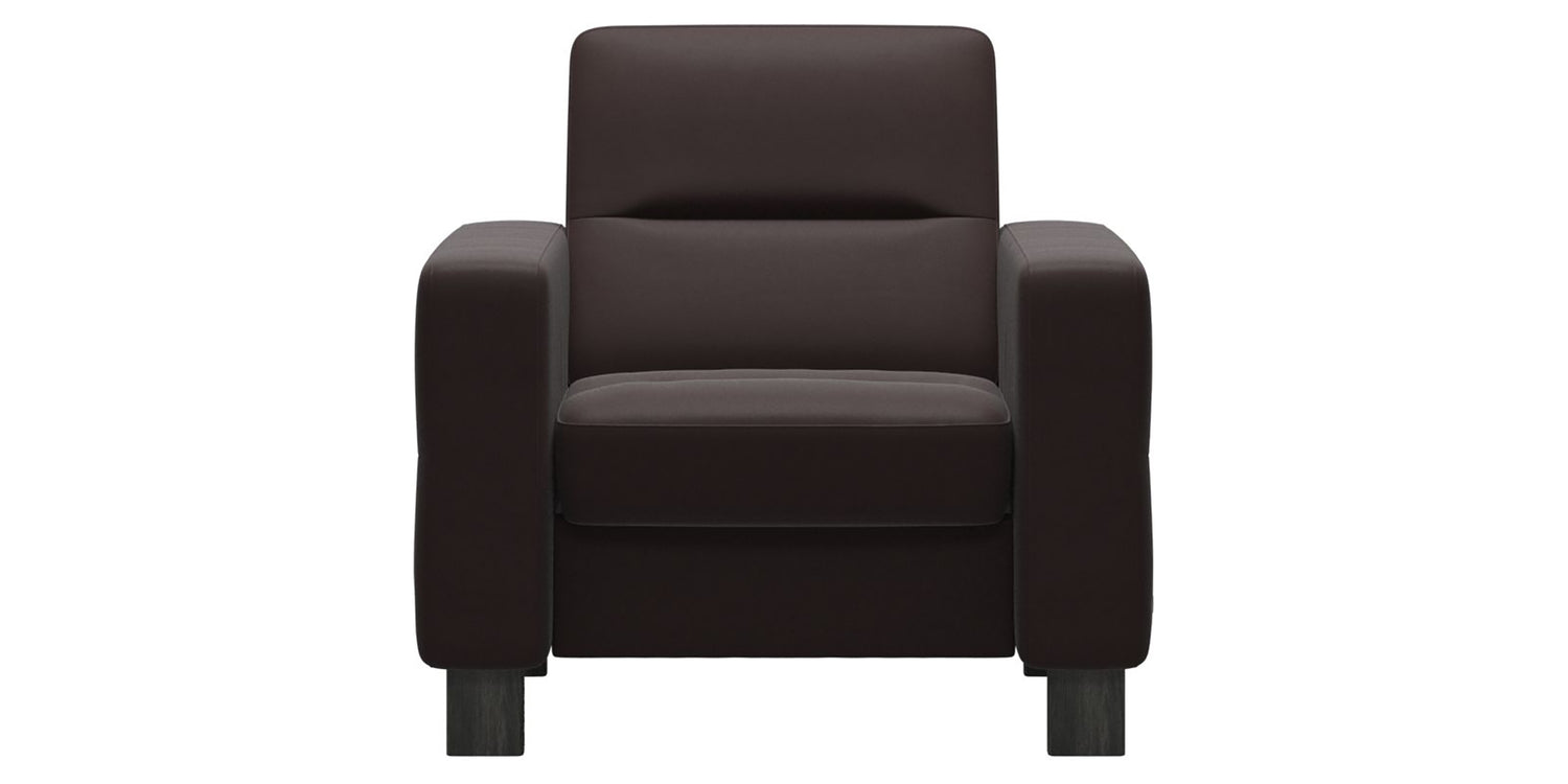 Paloma Leather Chocolate & Grey Base | Stressless Wave Low Back Chair | Valley Ridge Furniture