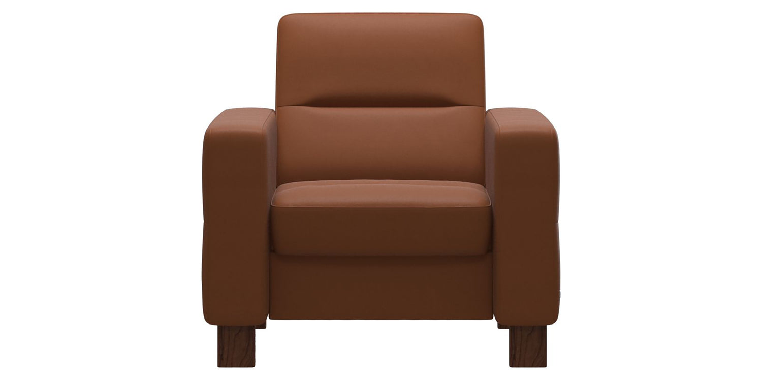 Paloma Leather New Cognac & Brown Base | Stressless Wave Low Back Chair | Valley Ridge Furniture