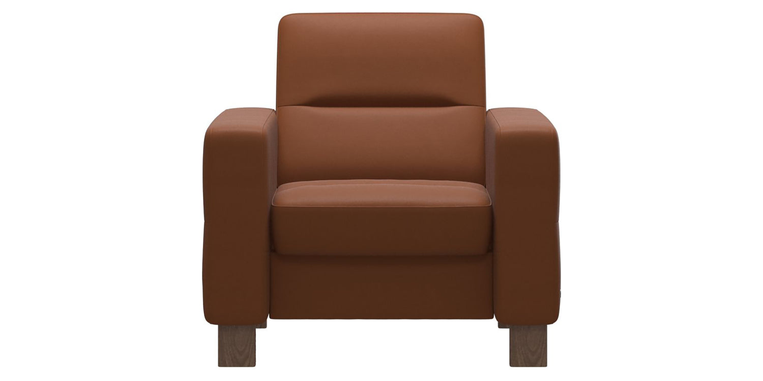 Paloma Leather New Cognac & Walnut Base | Stressless Wave Low Back Chair | Valley Ridge Furniture