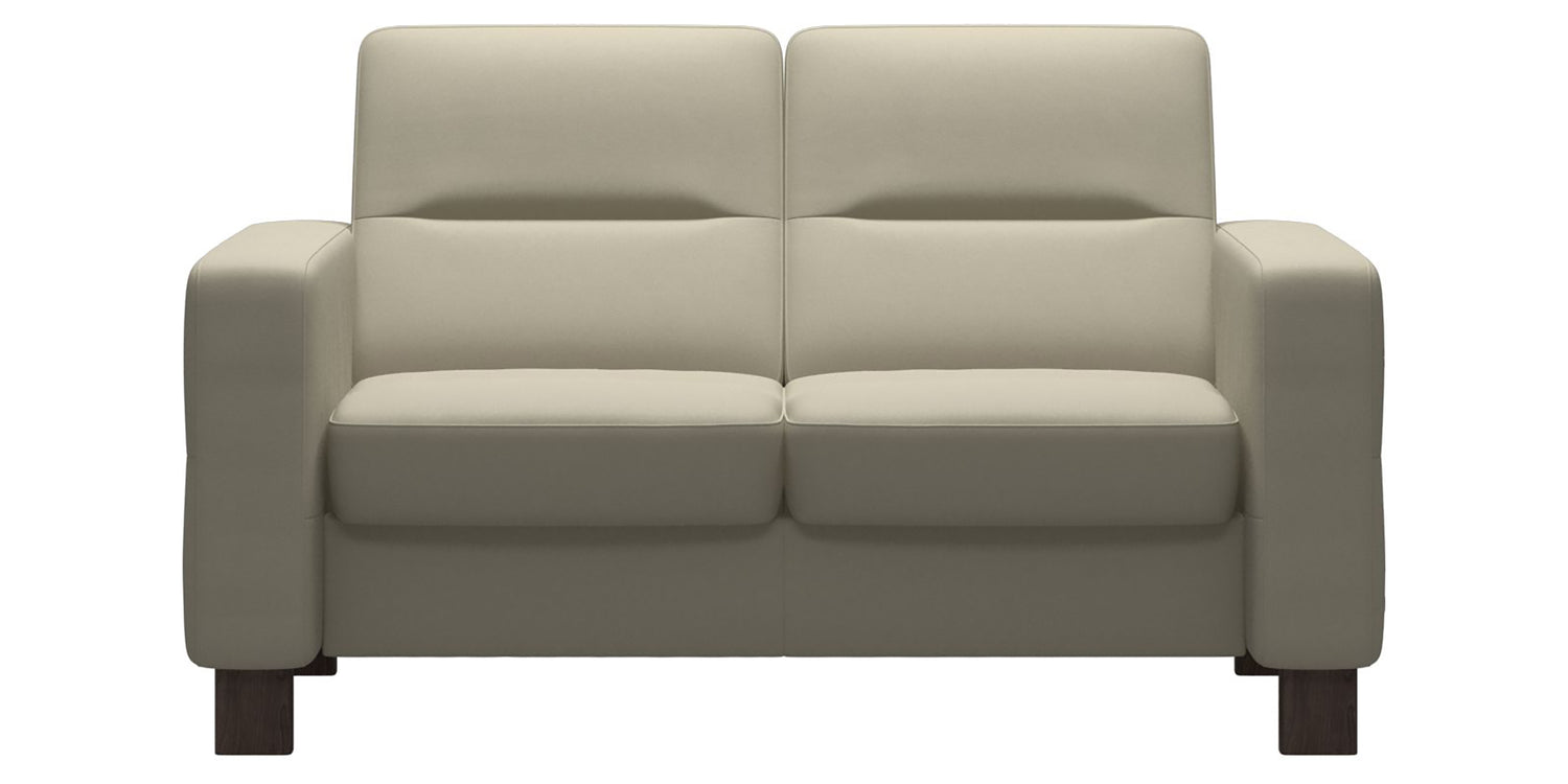 Paloma Leather Light Grey & Wenge Base | Stressless Wave 2-Seater Low Back Sofa | Valley Ridge Furniture