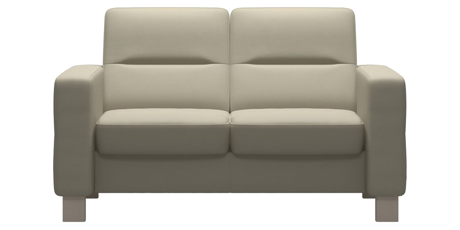 Paloma Leather Light Grey & Whitewash Base | Stressless Wave 2-Seater Low Back Sofa | Valley Ridge Furniture