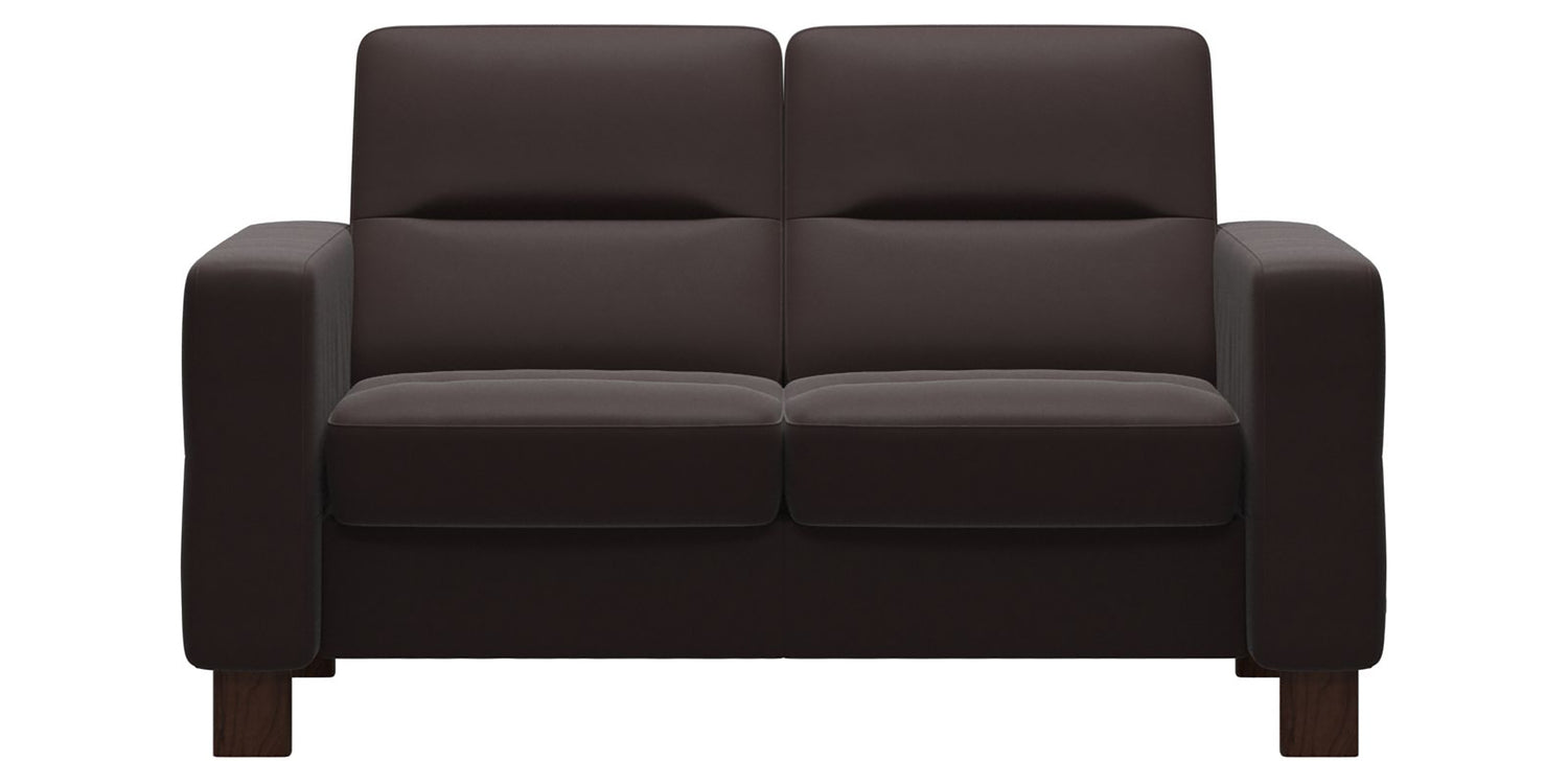 Paloma Leather Chocolate & Brown Base | Stressless Wave 2-Seater Low Back Sofa | Valley Ridge Furniture