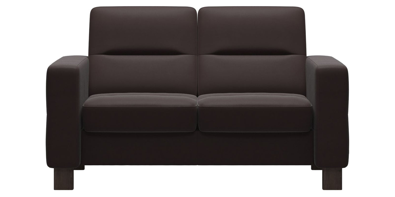 Paloma Leather Chocolate & Wenge Base | Stressless Wave 2-Seater Low Back Sofa | Valley Ridge Furniture