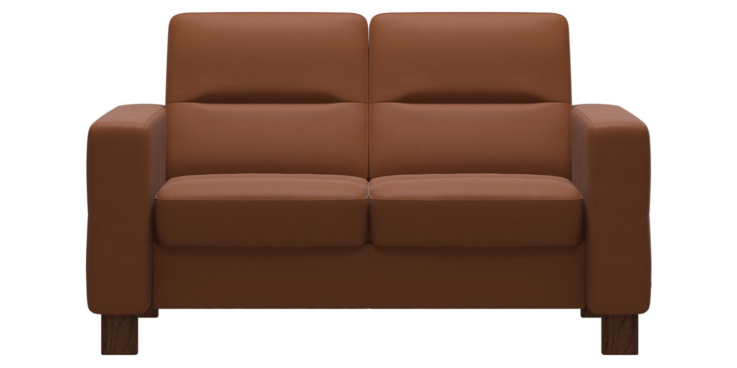Paloma Leather New Cognac & Brown Base | Stressless Wave 2-Seater Low Back Sofa | Valley Ridge Furniture