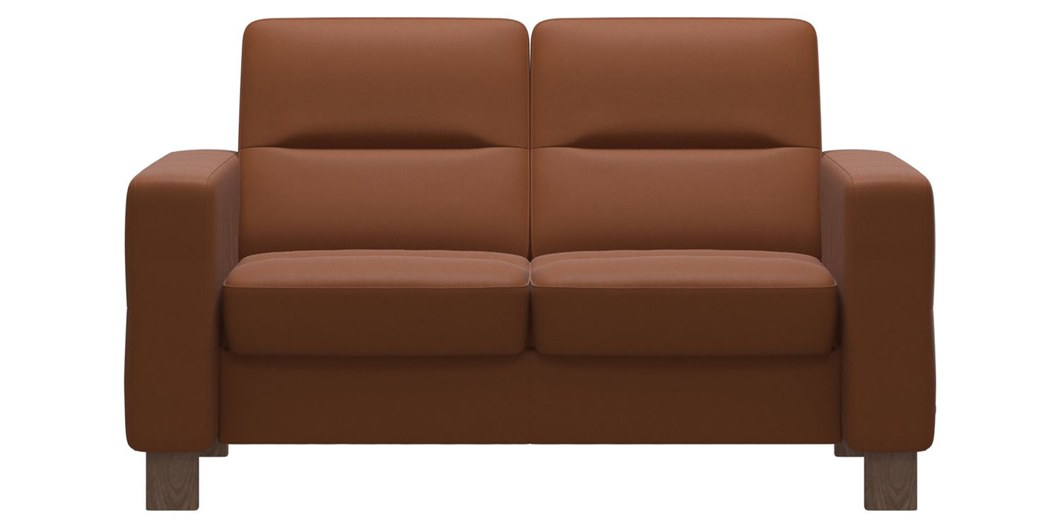 Paloma Leather New Cognac & Walnut Base | Stressless Wave 2-Seater Low Back Sofa | Valley Ridge Furniture